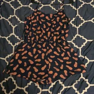 Pineapple print one piece romper